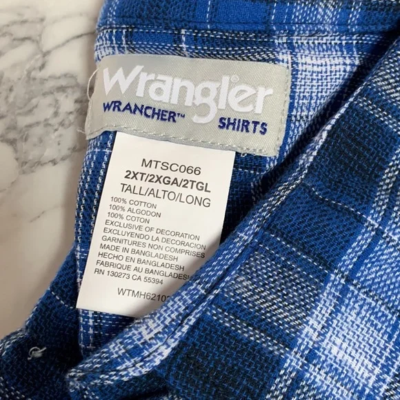 2 men’s wrangler wrancher button down shirts NWT - Picture 2 of 2